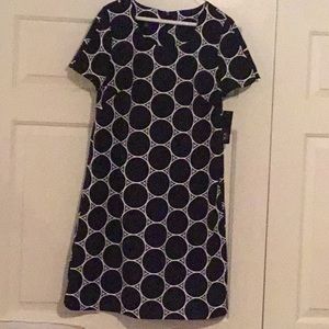 NWT Navy and white geometric dress